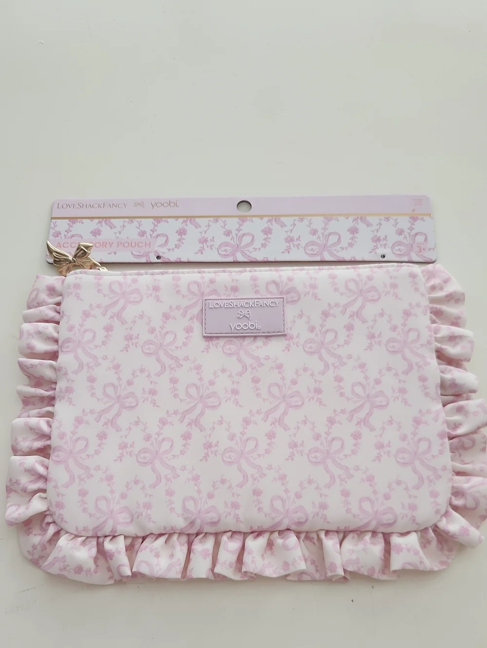 LoveShackFancy X Yoobi X Target Accessory Pouch Pink Coquette Bow New With Tag